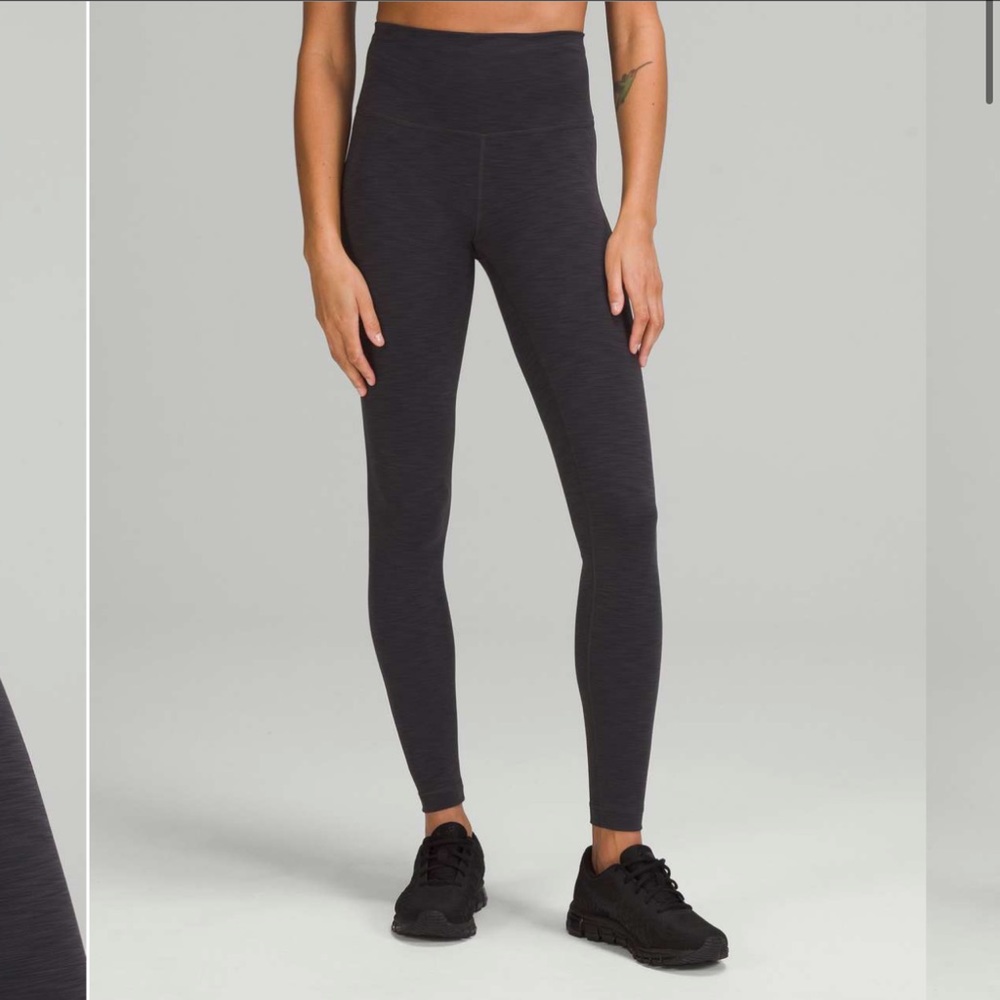 Lululemon Heathered Grey Wunder Train High-Rise Tight 28"